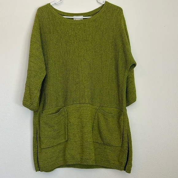 Soft‎ Surroundings Women's Green 3/4 Sleeve Sweater w/ Pockets - Size PS/PM - Picture 1 of 8